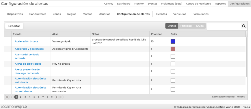CONFIGURACIONES - CONFIGURACIÓN DE ALERTAS